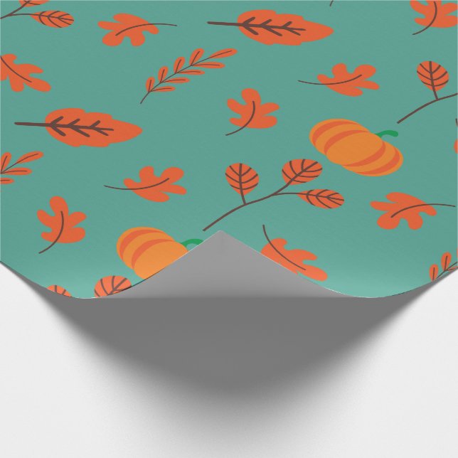 Nahtloses Wrapping Paper: Gemütliches Herbstleaf P Geschenkpapier (Ecke)