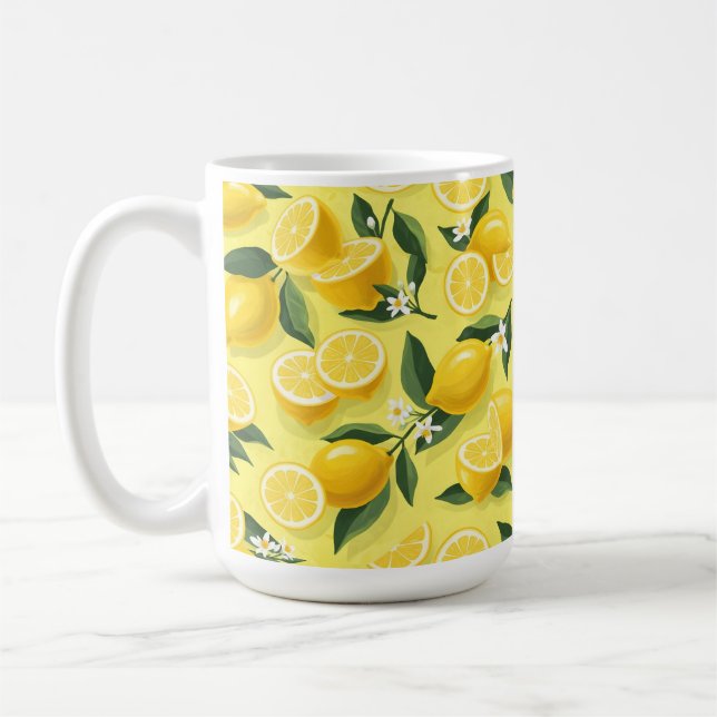 Nahtloses Zitronenmuster Kaffeetasse (Links)