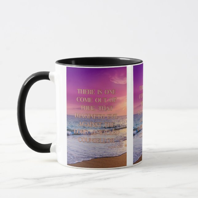 Nahum 1:11 KJV Bible Verse Christlich Scripture Pi Tasse (Links)