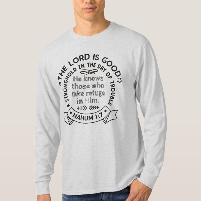 Nahum 1 7 Design T-Shirt (Vorderseite)