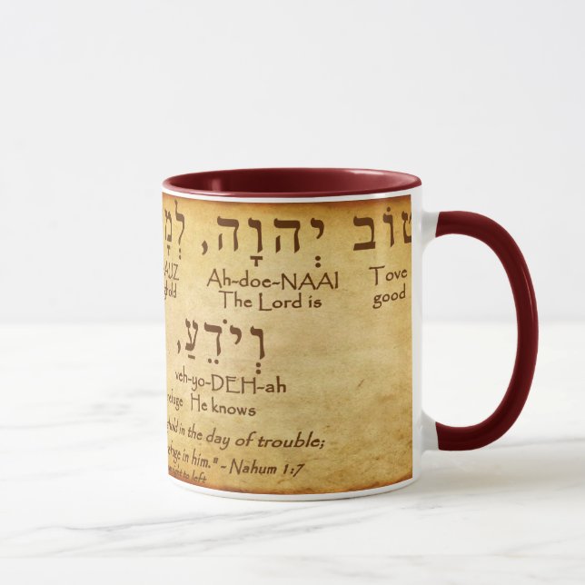 NAHUM 1:7 HÉBREW MUG (Droite)
