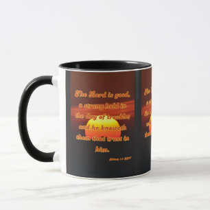 Nahum 1:7 KJV Bible Verse Christliche Schrift Pic Tasse