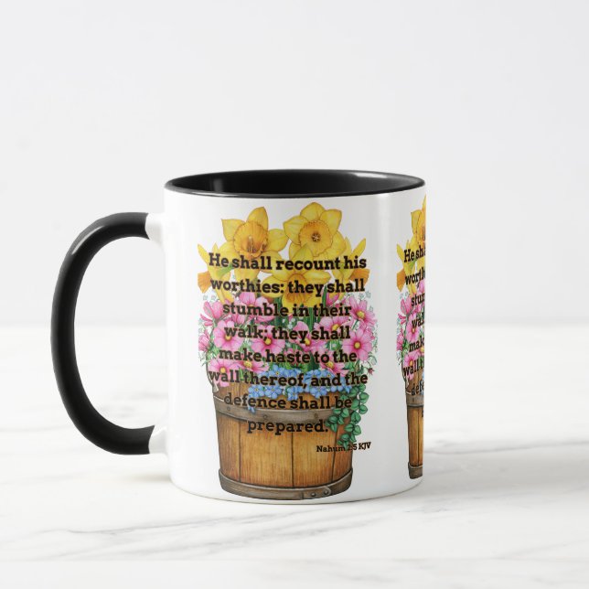 Nahum 2:5 KJV Bible Verse Christliche Schrift Pic Tasse (Links)