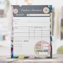 Nähwechsel Form der Seamstress-Rechnung Notizblock