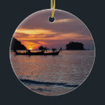Nai Yang Beach, Phuket, Thailand Sonnenuntergang Keramikornament<br><div class="desc">Nai Yang Beach,  Phuket,  Thailand Sonnenuntergang Ornament. MEIN ORIGINALARTWORK unter zazzle.com/virginia5050,  INTERNATIONAL GIFTS unter zazzle.com/InternationalGifts,  Birthday Gift Store unter zazzle.com/BirthdayGiftStore,  Florida Gift Store unter zazzle.com/FloridaGiftStore und Retirement Gift Store unter www.zazzle.com/RetirementGiftStore*</div>