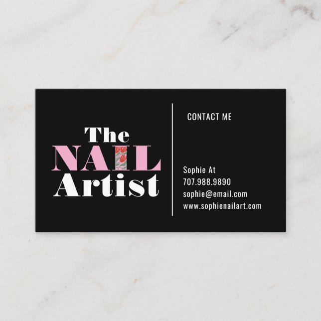 Nail Art Artist Business Card Visitenkarte (Vorderseite)