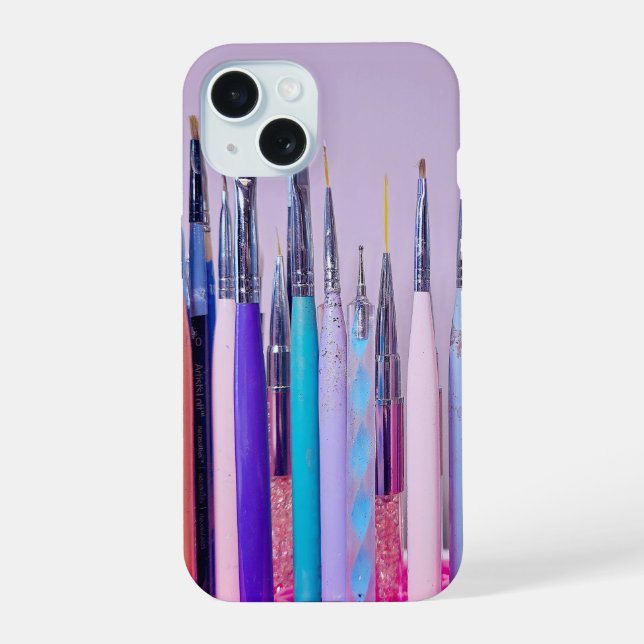Nail Art Brush Collection iPhone 15 Hülle (Rückseite)