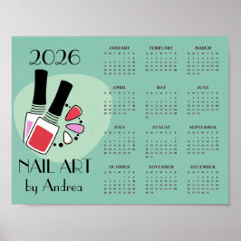 Nail Art Manicure Design 2026 Calendar Poster