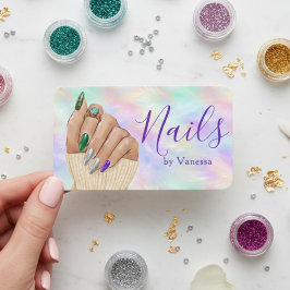 Nail Art Studio Manicurist Artist Iridescent Opal Visitenkarte