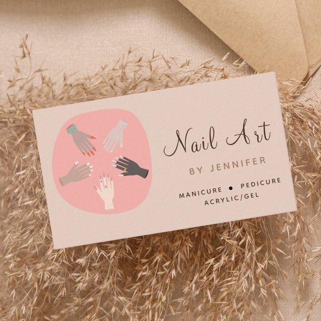 Nail Art Technician Artist Social Media Moderner S Visitenkarte (Von Creator hochgeladen)