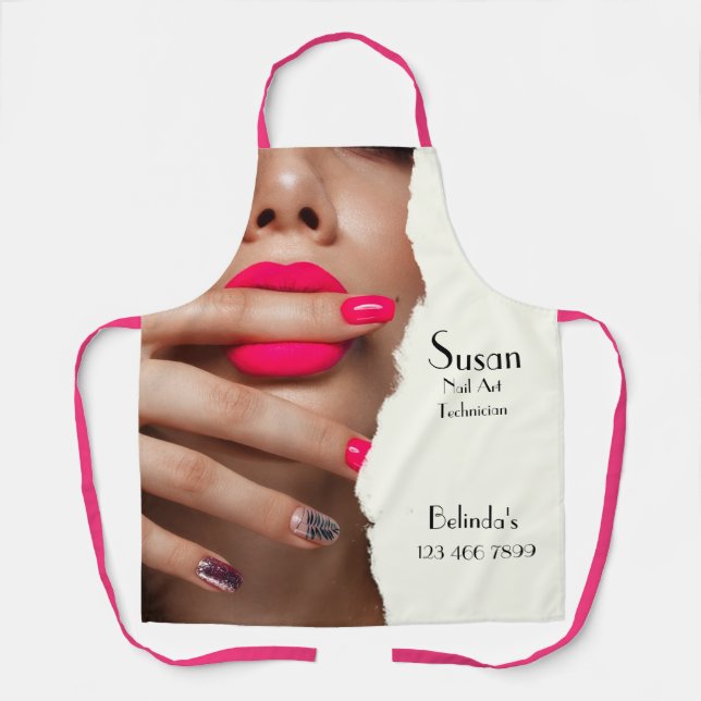 Nail Art Technician editierbar Schürze (Vorderseite)