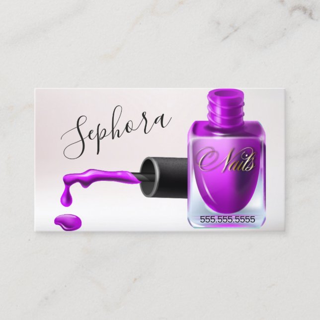 Nail Art Techniker - Orchid Nail Polnisch Visitenkarte (Vorderseite)