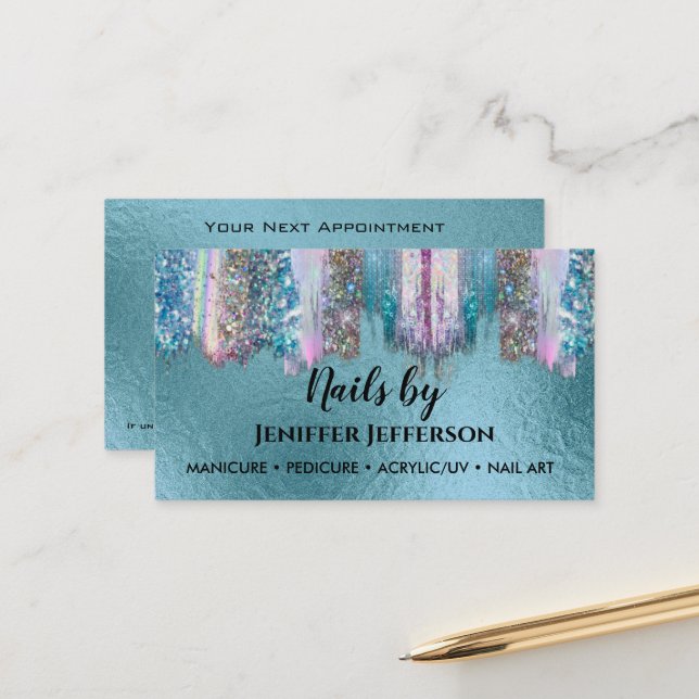 NAIL ARTIN Terminkarte (Vorderseite/Rückseite Beispiel)