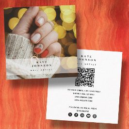Nail Artist Beaty Salon Manicure Foto Square Quadratische Visitenkarte