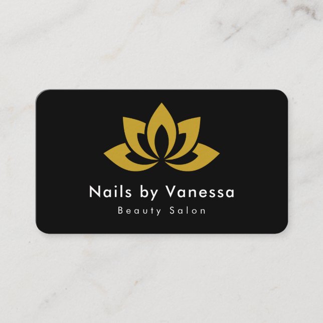 Nail Artist Beauté Salon Carte de visite noir (Devant)