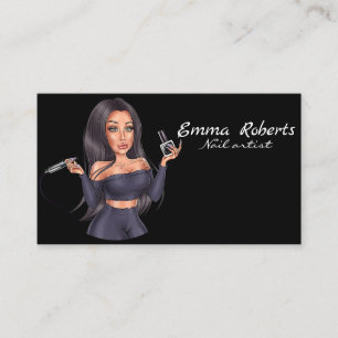 Nail Artist Black Business Card Visitenkarte