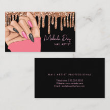 Nail Artist Designer Salon Rose Imitate Glitzer Pi