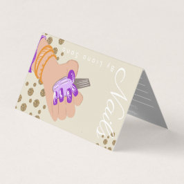 Nail Artist Glow Skript Handgezeichnete Ernennung Visitenkarten