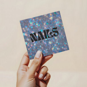 Nail Artist Holographic Glitzer Opal Quadratische Visitenkarte