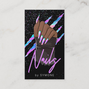 Nail Artist Holographic Modern Glam Visitenkarte