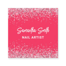 Nail Artist Hot Pink Glitzer Salon