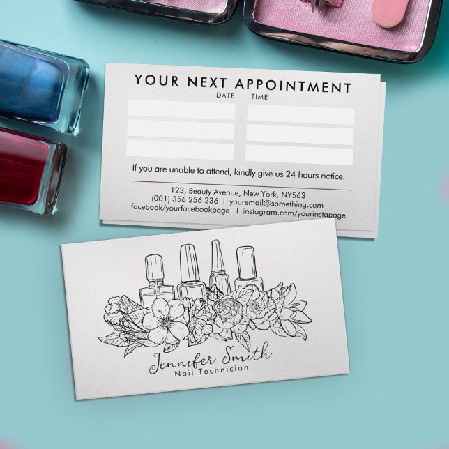 Nail Artist - Illustration der Blumenzeige Visitenkarte (Von Creator hochgeladen)