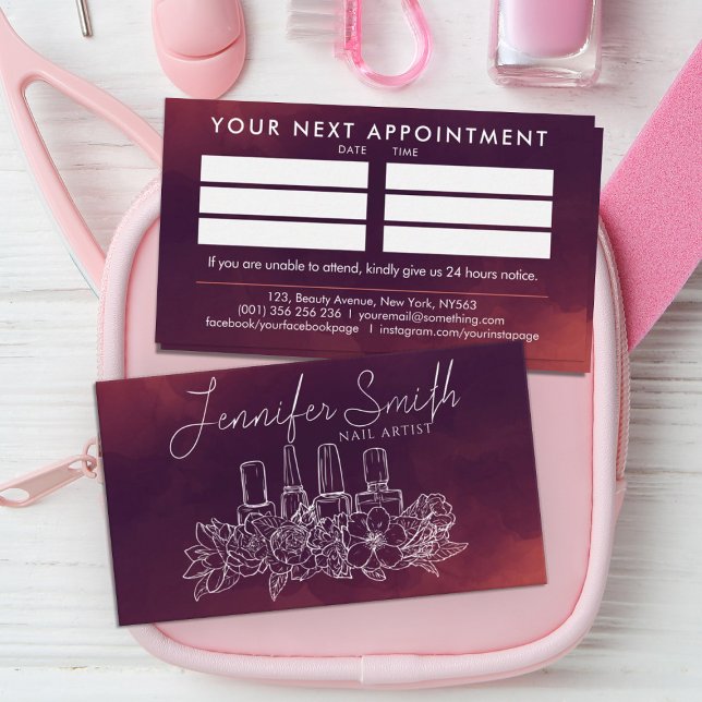 Nail Artist - Illustration der Blumenzeige Visitenkarte (Von Creator hochgeladen)