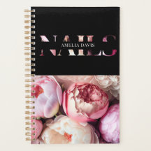 Nail Artist Salon Floral Black Pink Manicurist
