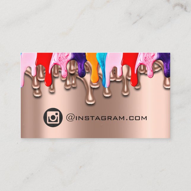 Nail Artist Studio Tropfen Rose Wax IG Social Make Visitenkarte (Rückseite)