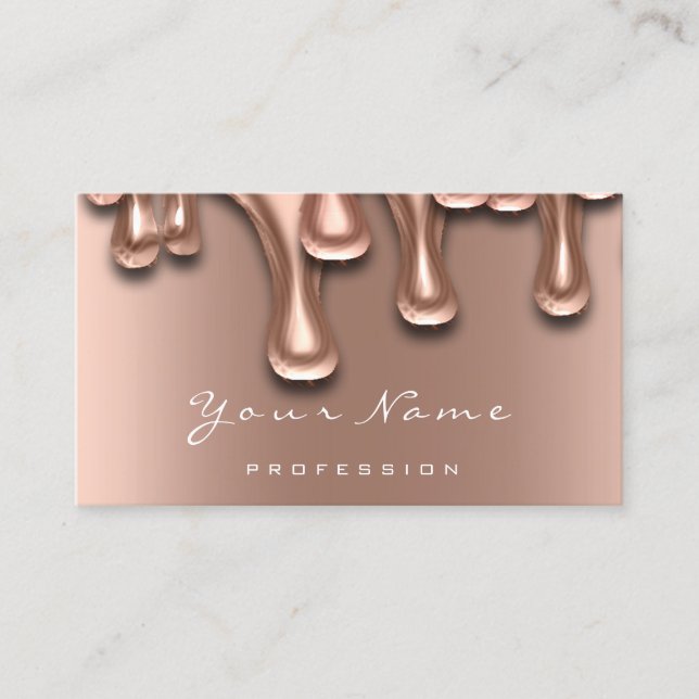 Nail Artist Studio Tropfens Rose Moderne Visitenkarte (Vorderseite)