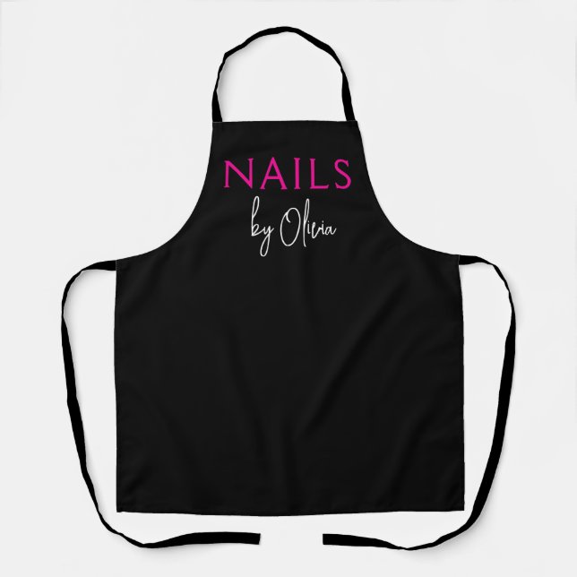 Nail Artist Technician Modern Typography Apron Schürze (Vorderseite)