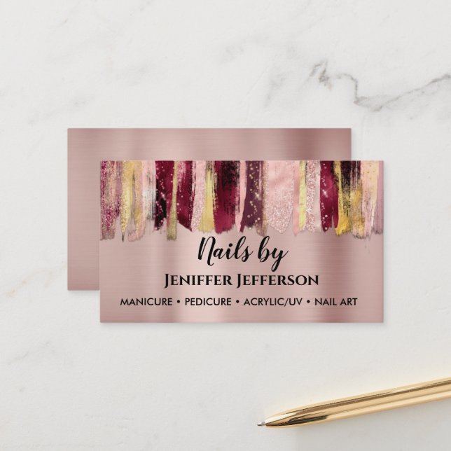 NAIL ARTIST-Visitenkarte Terminkarte (Vorderseite/Rückseite Beispiel)