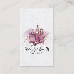 Nail Artist - Watercolor Nail Polnisches Kunstgesc Visitenkarte