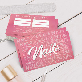 Nail Artist Word Art - Gentle Pastel Rose Visitenkarte