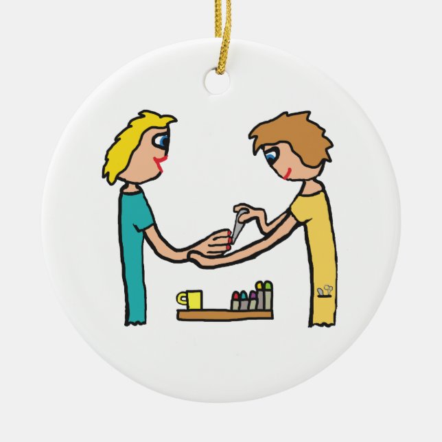 Nail Bar Salon Techniker Keramik Ornament (Vorne)