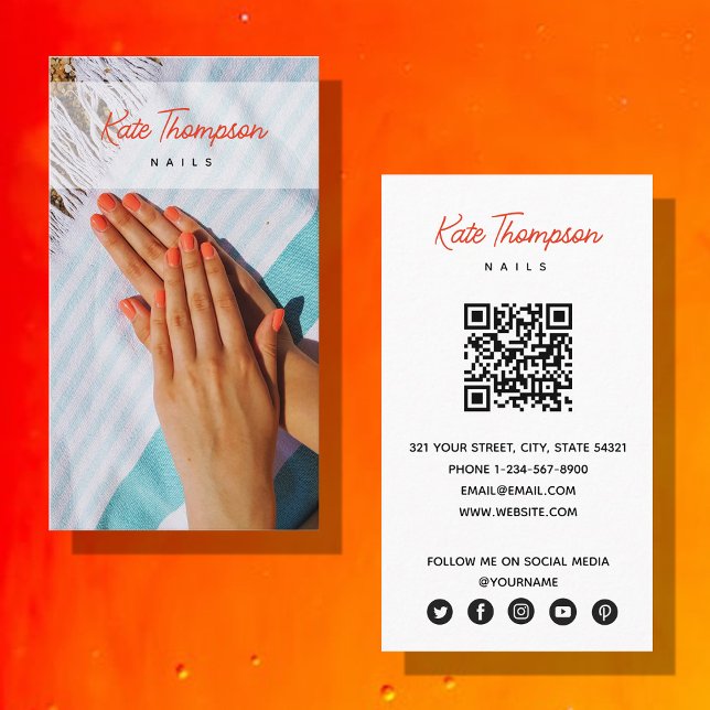 Nail Beaty Salon Makeup Artist Foto QR Code Visitenkarte (Von Creator hochgeladen)