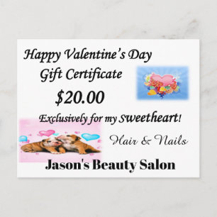 Nail & Beauty Salon, Barbershop, Geschenkgutschein Postkarte