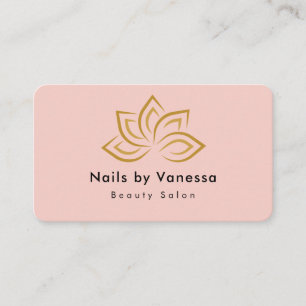 Nail Beauty Salon Qr Code Chic Pink Business Card Visitenkarte
