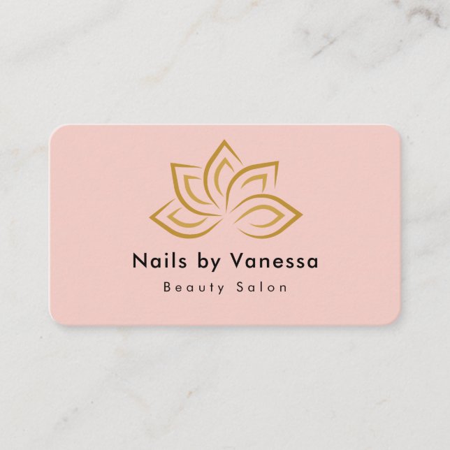 Nail Beauty Salon Qr Code Chic Pink Business Card Visitenkarte (Vorderseite)