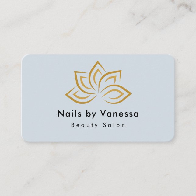 Nail Beauty Salon Qr Code Soft Navy Business Card Visitenkarte (Vorderseite)