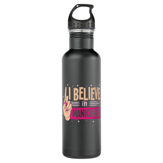 Nail Boss glaubt an Maniküre Edelstahlflasche (Vorderseite)