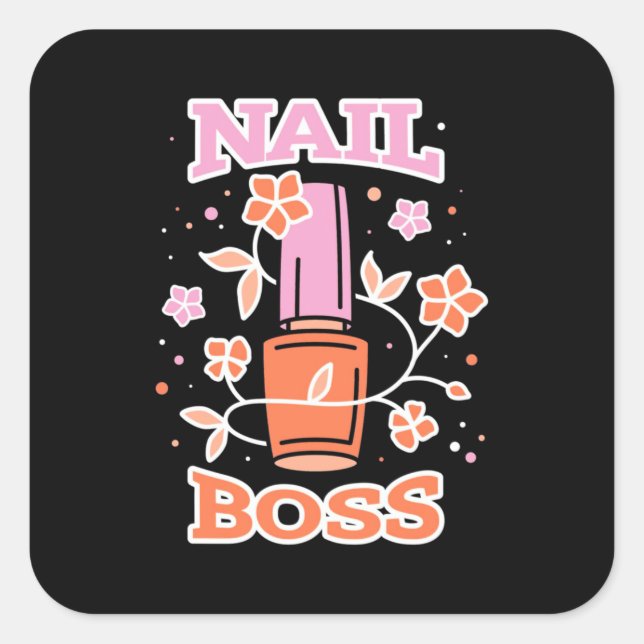 Nail Boss Quadratischer Aufkleber (Vorderseite)