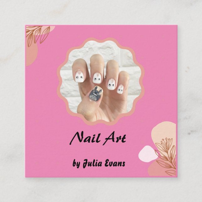 Nail Design Akrylus florale Visitenkarte Begleitkarte (Vorderseite)