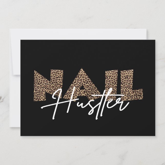 Nail Hustler Leopard Tierausweis Einladung (Vorderseite)