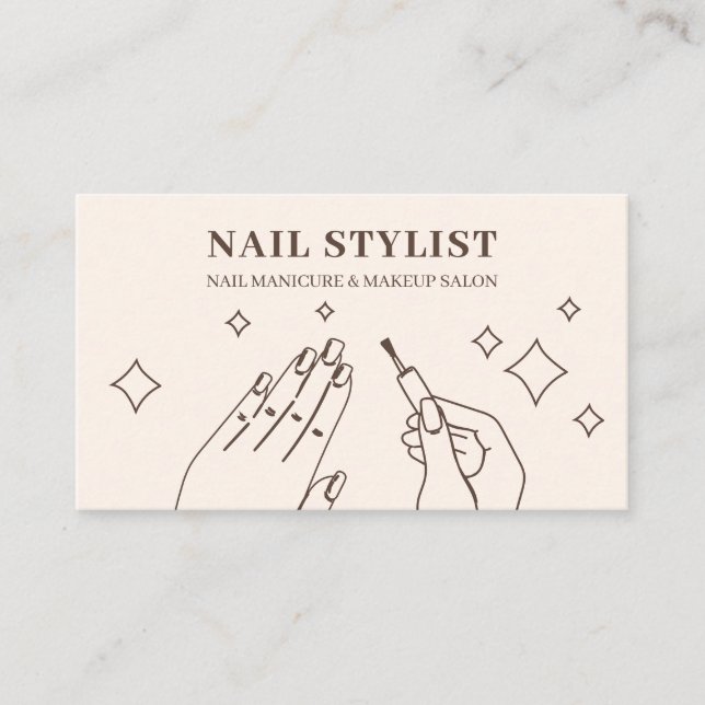 Nail Ivory Beige Manicure Stylist Makeup Visitenkarte (Vorderseite)