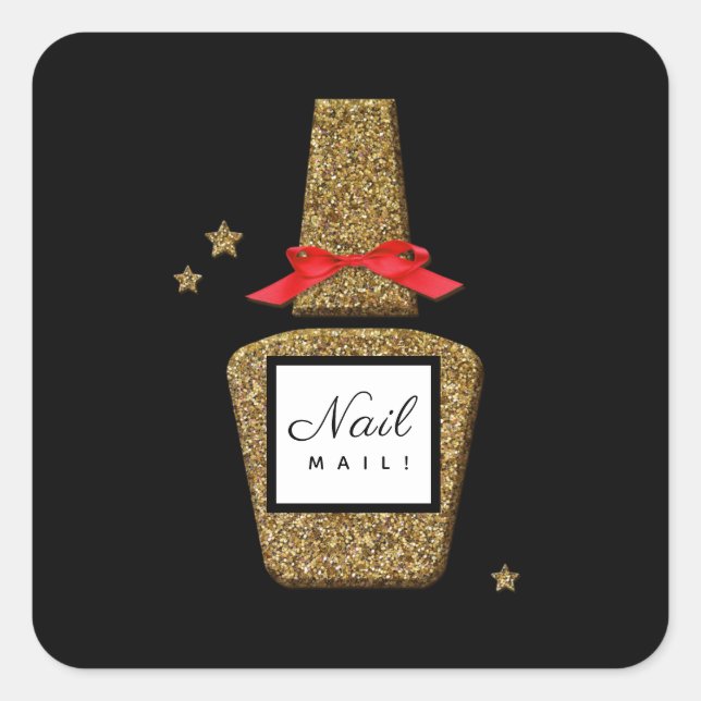 NAIL MAIL! Nagel-Stylist-Aufkleber Quadratischer Aufkleber (Vorderseite)