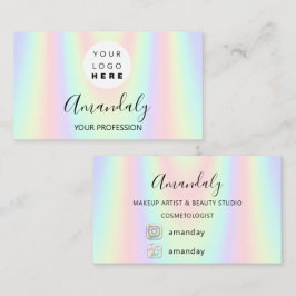 Nail Makeup Artist Logo Holograph Mermaid FBINSTA Visitenkarte