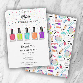 Nail Manicure Pedicure Mani Pedi Girl Spa Birthday Einladung