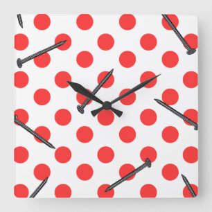 nail pattern with dots quadratische wanduhr