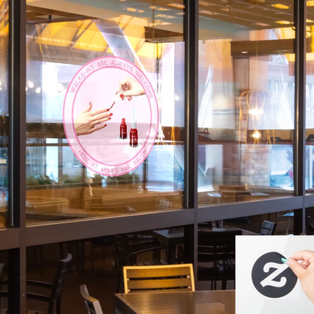 Nail Pedicure Salon Walk Ins Willkommen Fensteraufkleber (Restaurantfenster)